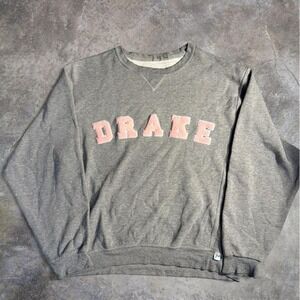 Vintage Russell Athletic Drake University Grey Crewneck Sweatshirt Spell Out USA